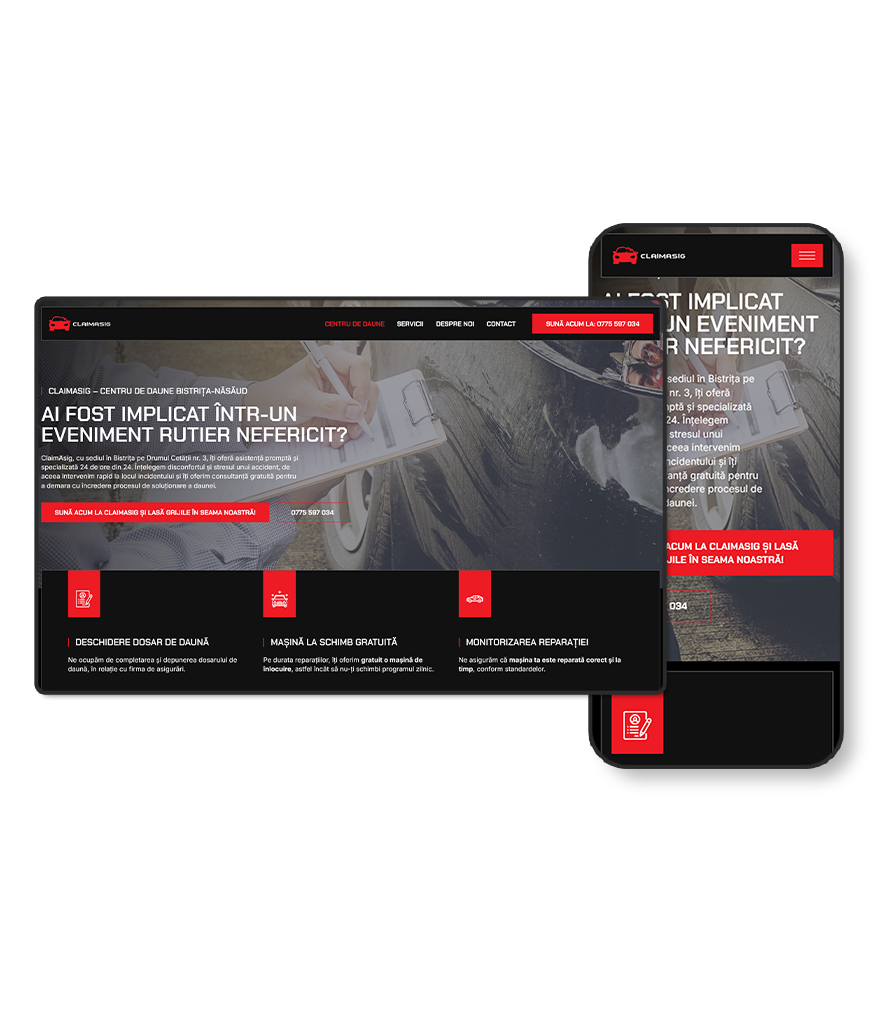 creare site de prezentare firma daune auto