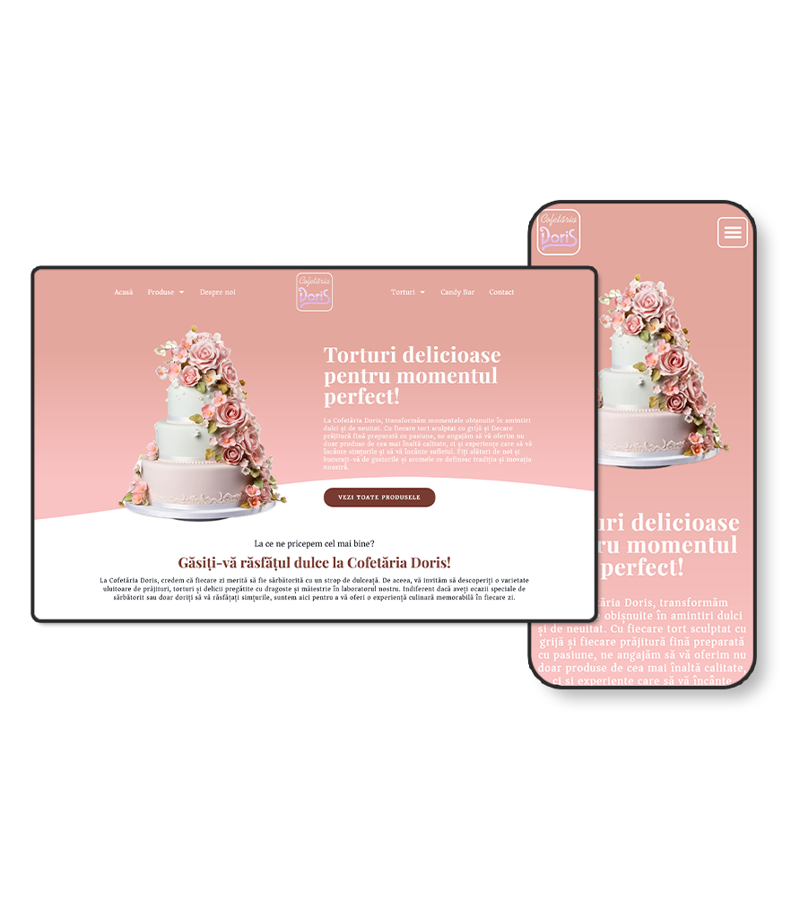 creare site web cofetarie