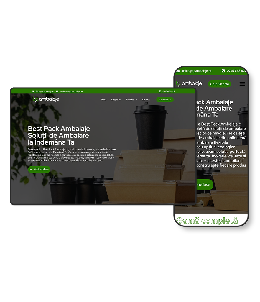creare website firma de ambalaje