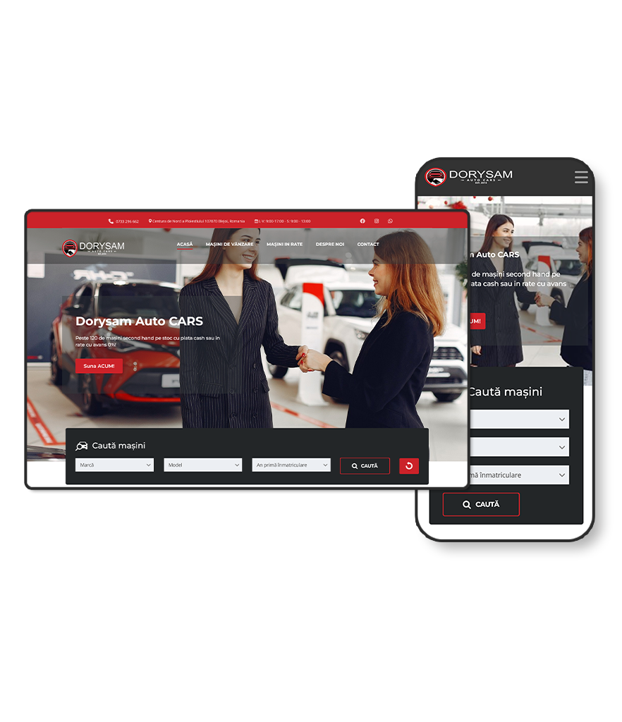 creare site parc auto - prezentare masini